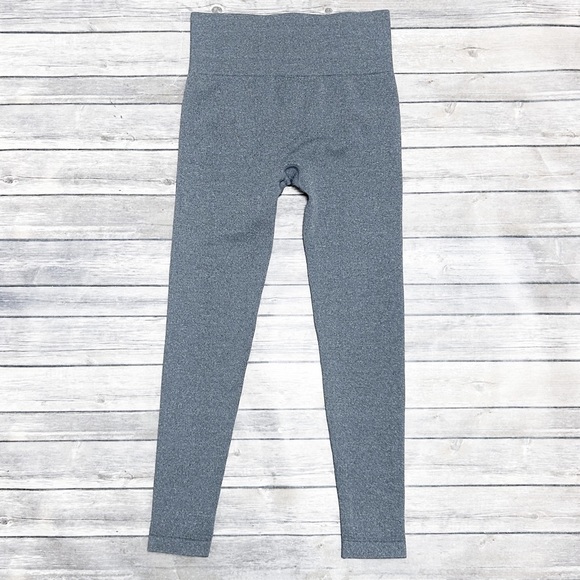 AnyBody Heather Gray Jacquard Ankle Length Wide Waistband Leggings Large EUC - Picture 6 of 8